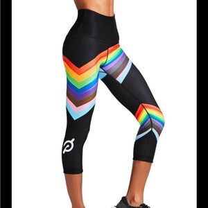 Peloton pride rainbow and black capris. Great condition. Size medium.